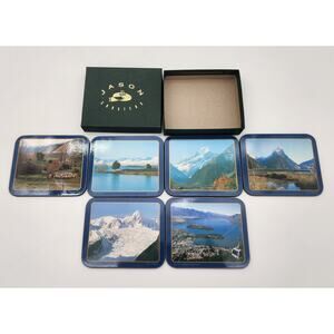 Set of 6 Jason Cork Back Coasters ~ New Zealand South Island Scenic Never Used